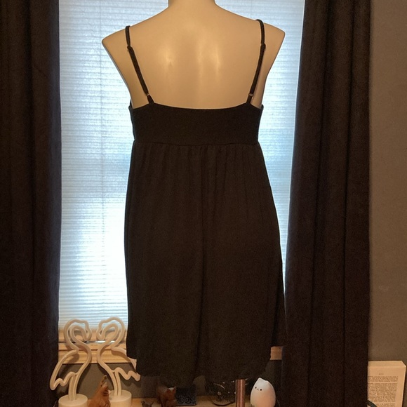 Black soft ruched bust adjustable spaghetti strap sleepwear babydoll size XL - Picture 4 of 5